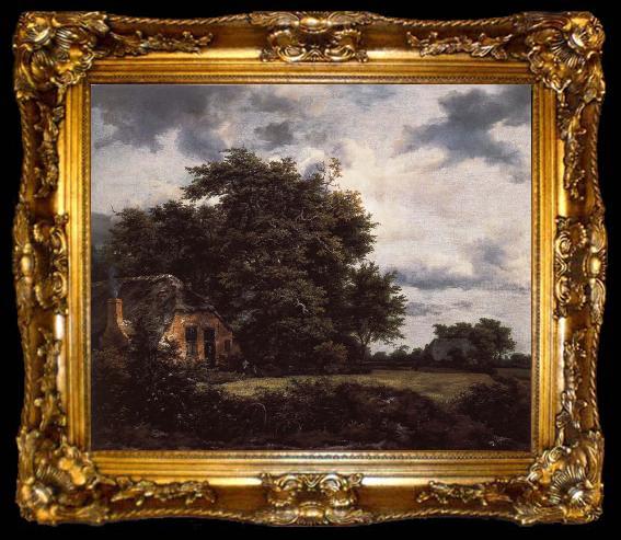 framed  Jacob van Ruisdael Cottage under the trees near a Grainfield, ta009-2